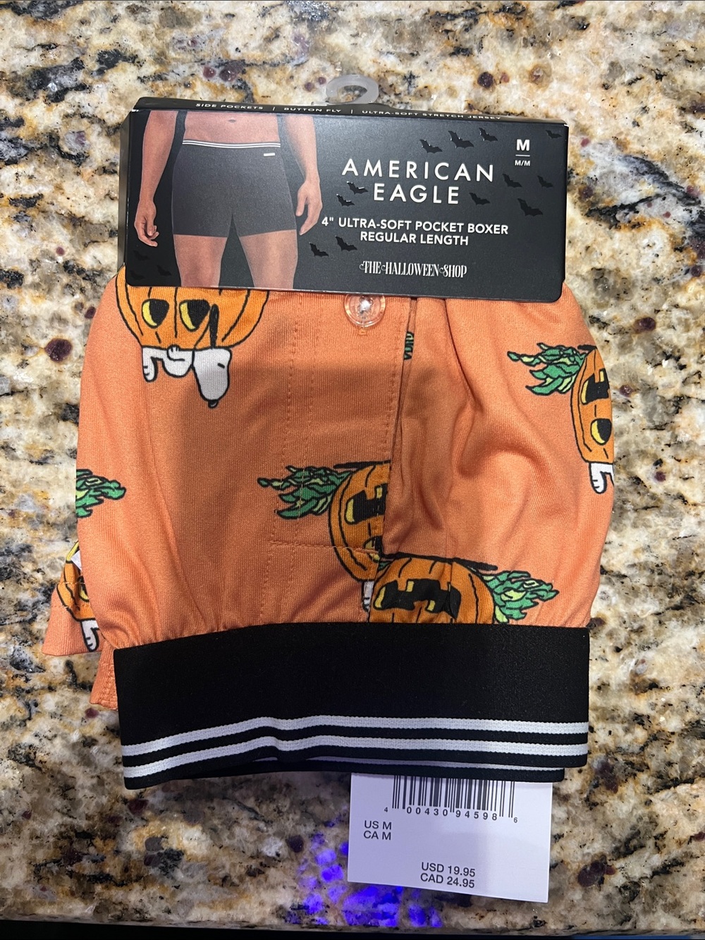 American Eagle Outfitters Orange Pumpkin-Print Men's Boxers